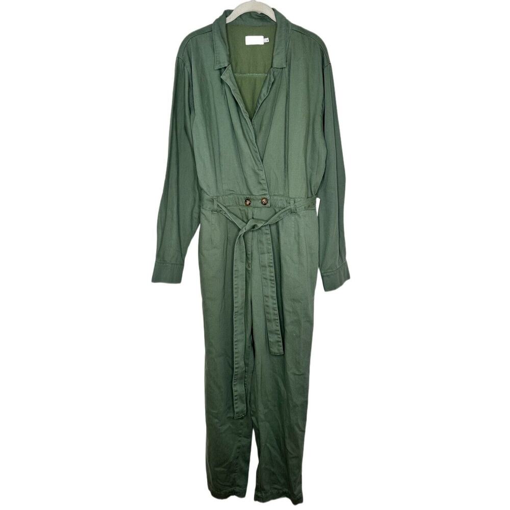 Boyish Jeans Hendrix Jumpsuit Overall Green Mile Long Sleeve Pockets Revolve XL